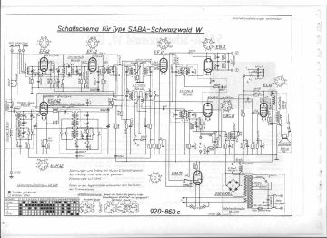 SABA Schwarzwald W schematic circuit diagram